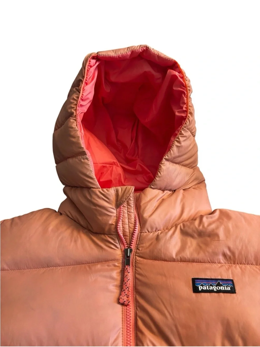 NWT Patagonia Kid's Hi-Loft Down Sweater Hoody Size XL 14 Moment Pink Puffer